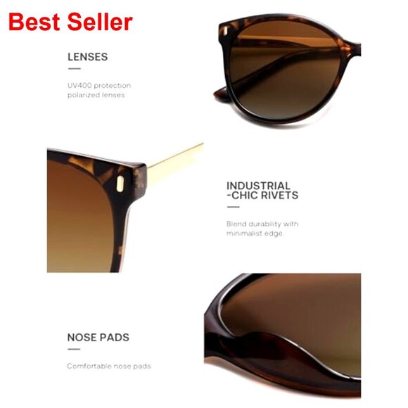 Oversized Round Polarized Sunglasses Unisex UV Protection Shades main image 4
